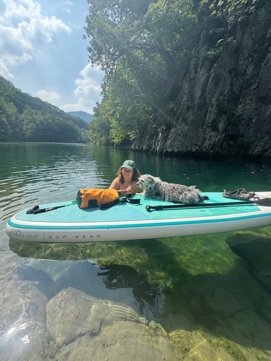 SUP trip with a dog on the Soča River